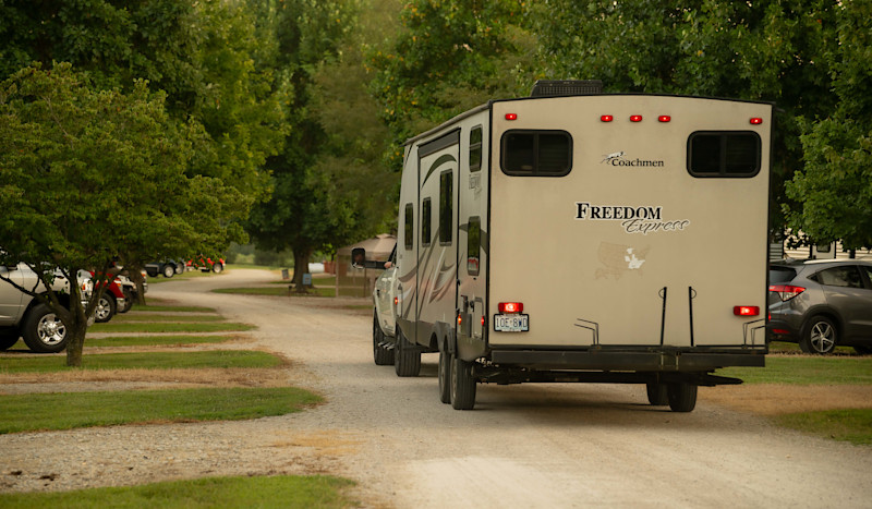 Trailer on the road